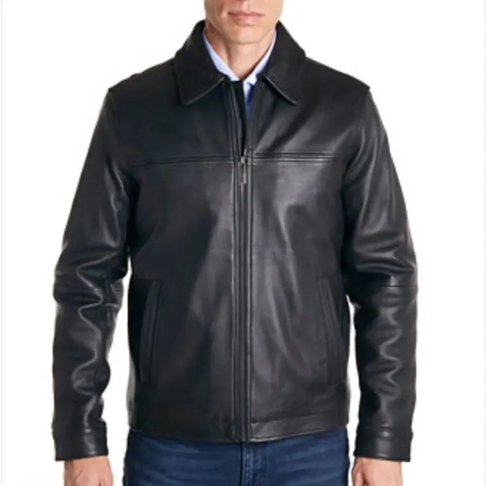 Perry Ellis Portfolio Lambskin Leather Jacket $595